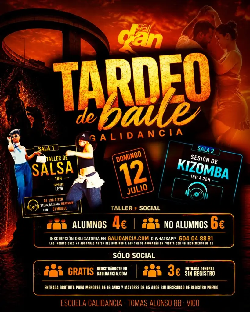 Tardeo de Baile Galidancia · Domingo 12 de Julio · Tomás Alonso 88 · Vigo
