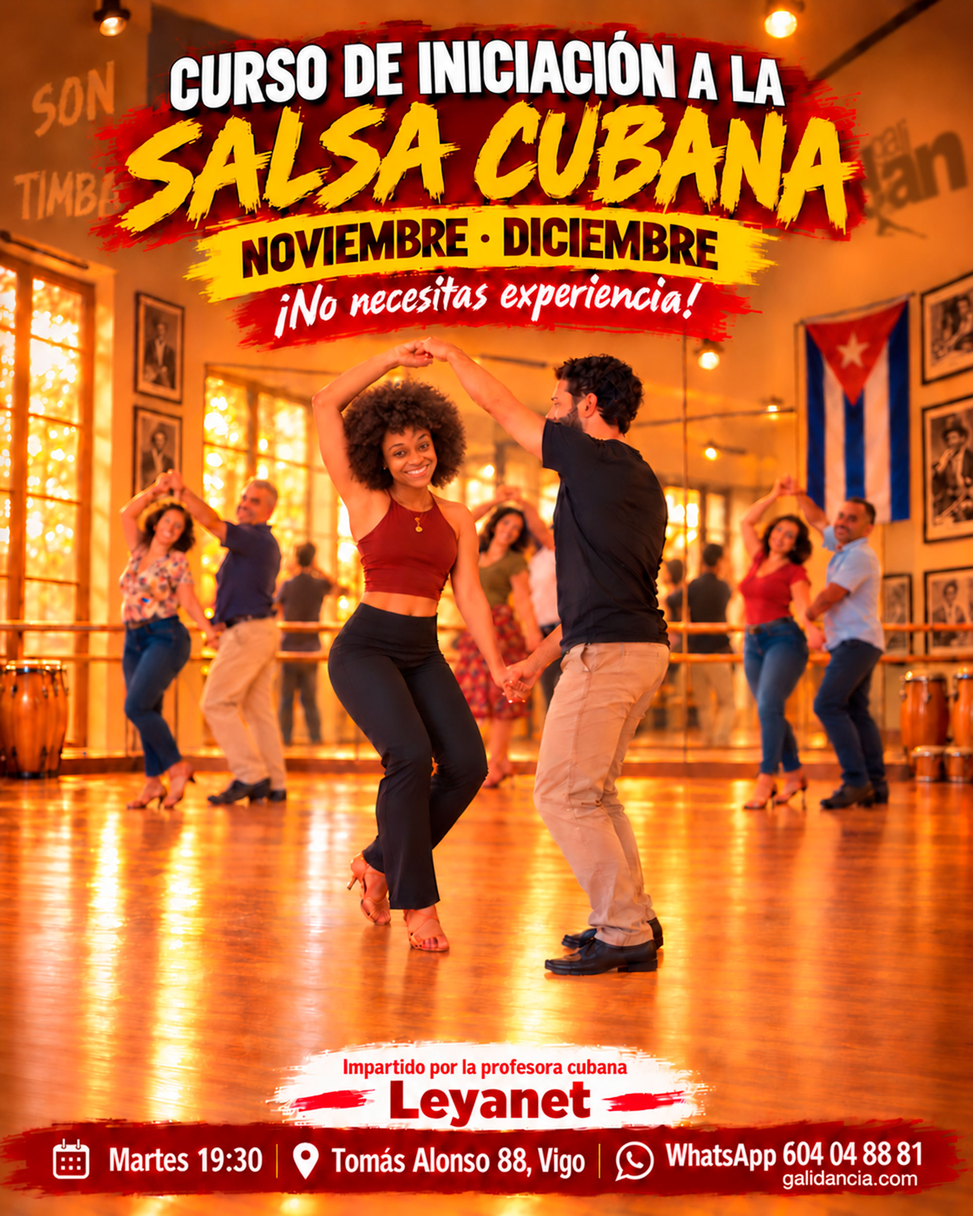 Curso de iniciación a la salsa cubana en Vigo con Leyanet